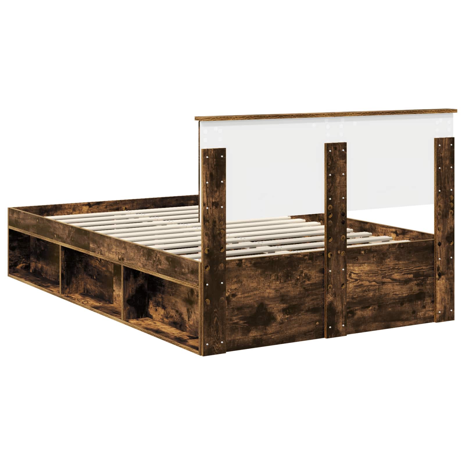 Cadre de lit Chêne fumé 120 x 190 cm Pin massif - XIOS