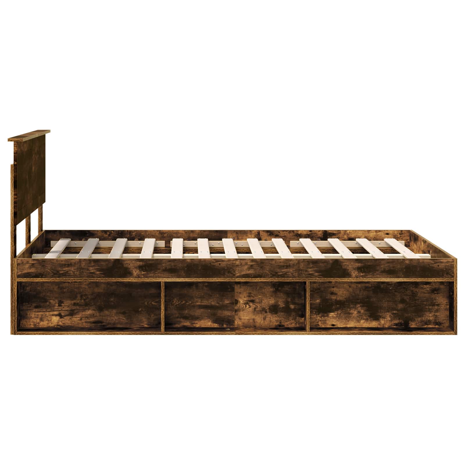 Cadre de lit Chêne fumé 120 x 190 cm Pin massif - XIOS