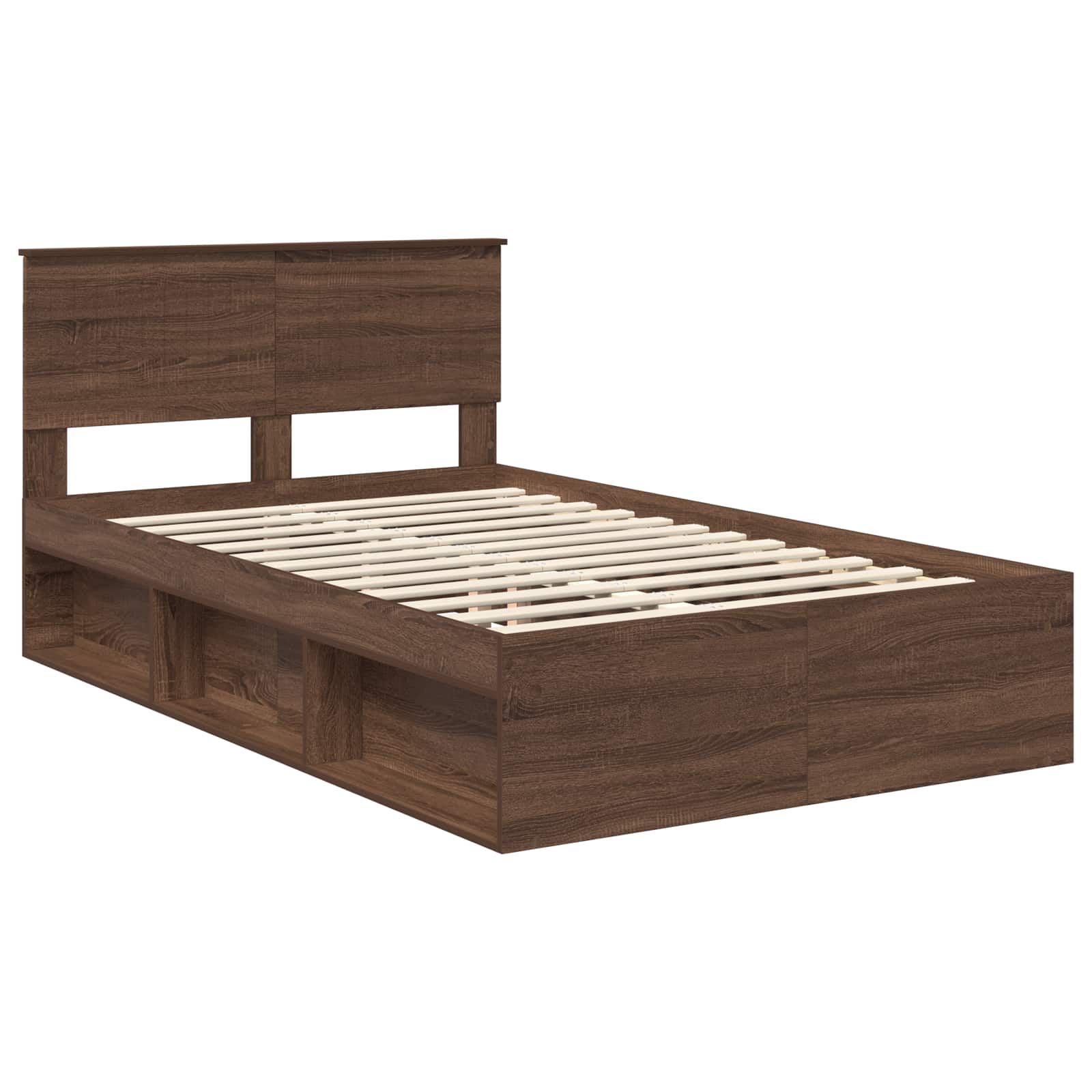Cadre de lit Chêne brun 120 x 190 cm Pin massif - XIOS