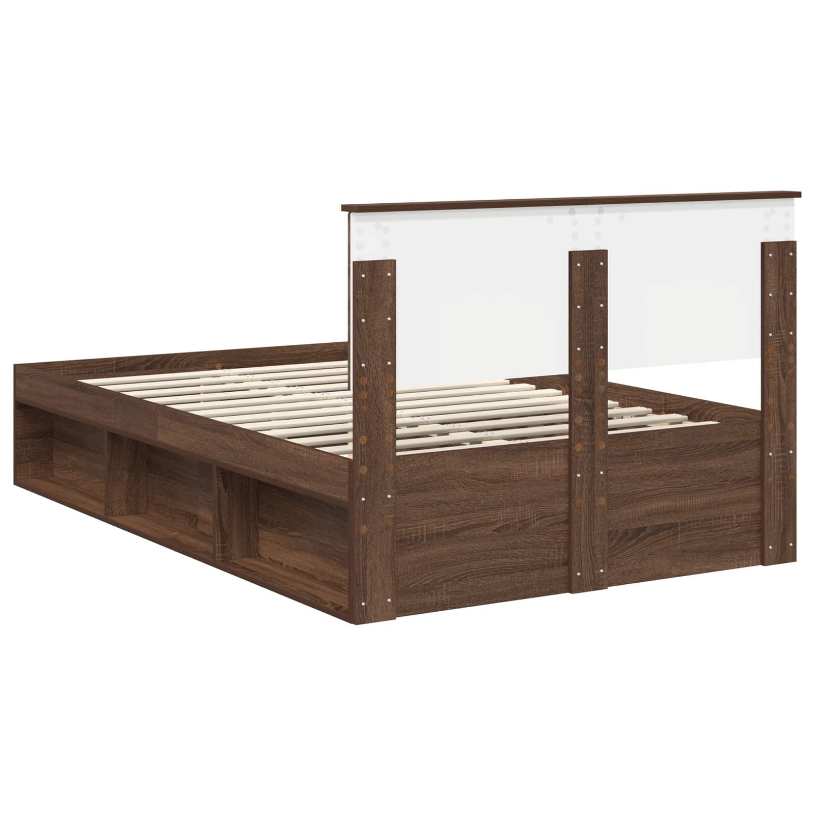 Cadre de lit Chêne brun 120 x 190 cm Pin massif - XIOS