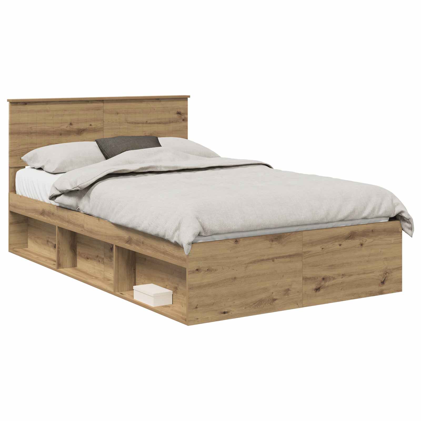 Cadre de lit Chêne artisan 120 x 190 cm Pin massif - XIOS