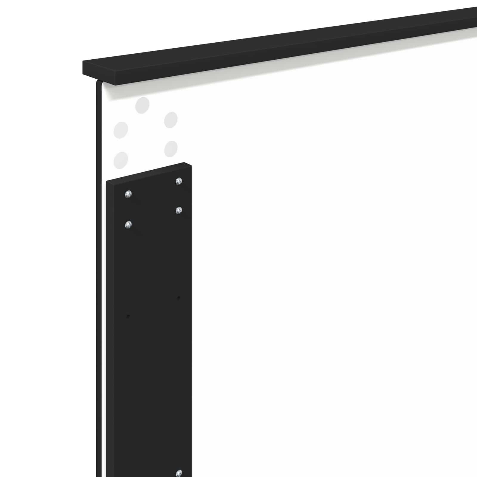 Cadre de lit avec tête de lit Noir 100 x 200 cm Pin massif - XIOS