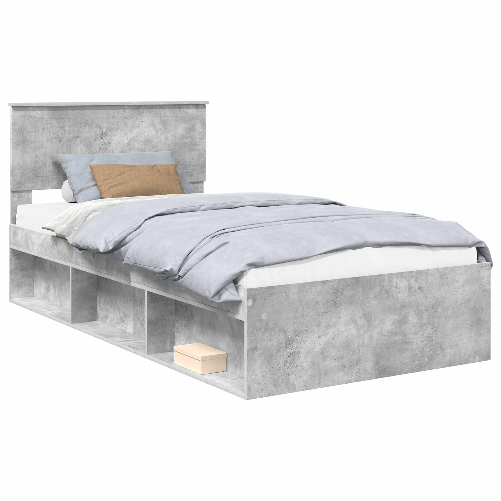 Cadre de lit Gris Béton 100 x 200 cm Pin massif - XIOS