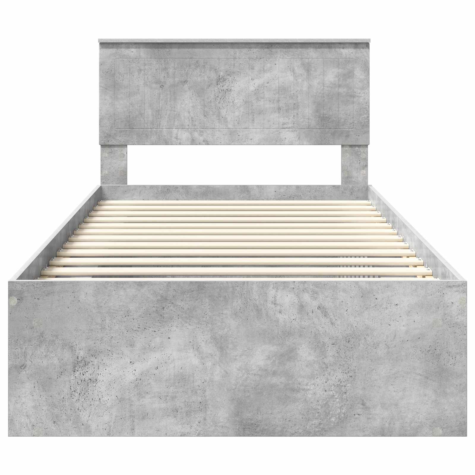 Cadre de lit Gris Béton 100 x 200 cm Pin massif - XIOS