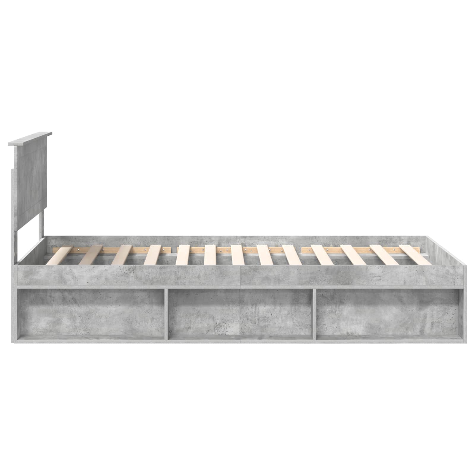 Cadre de lit Gris Béton 100 x 200 cm Pin massif - XIOS