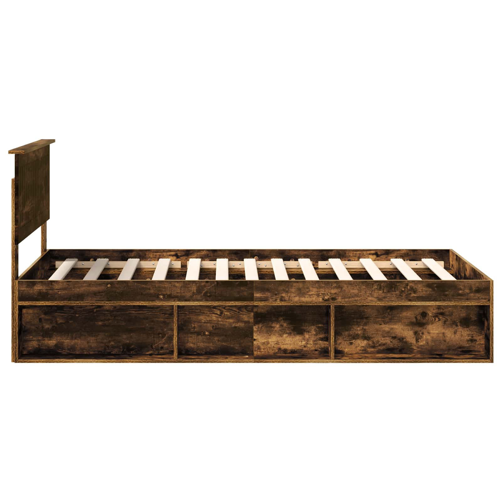 Cadre de lit Chêne fumé 100 x 200 cm Pin massif - XIOS