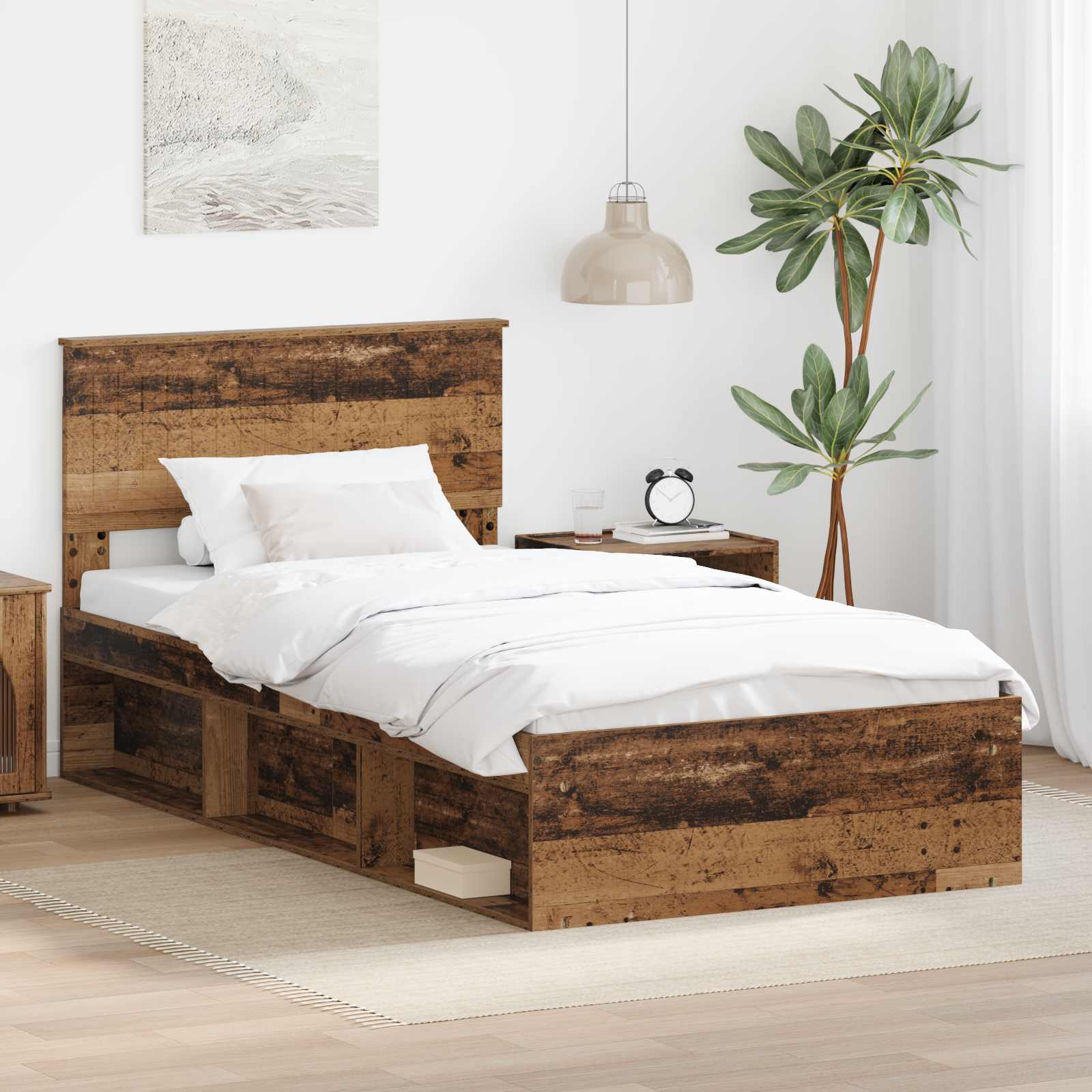 Cadre de lit Bois ancien 100 x 200 cm Pin massif - XIOS