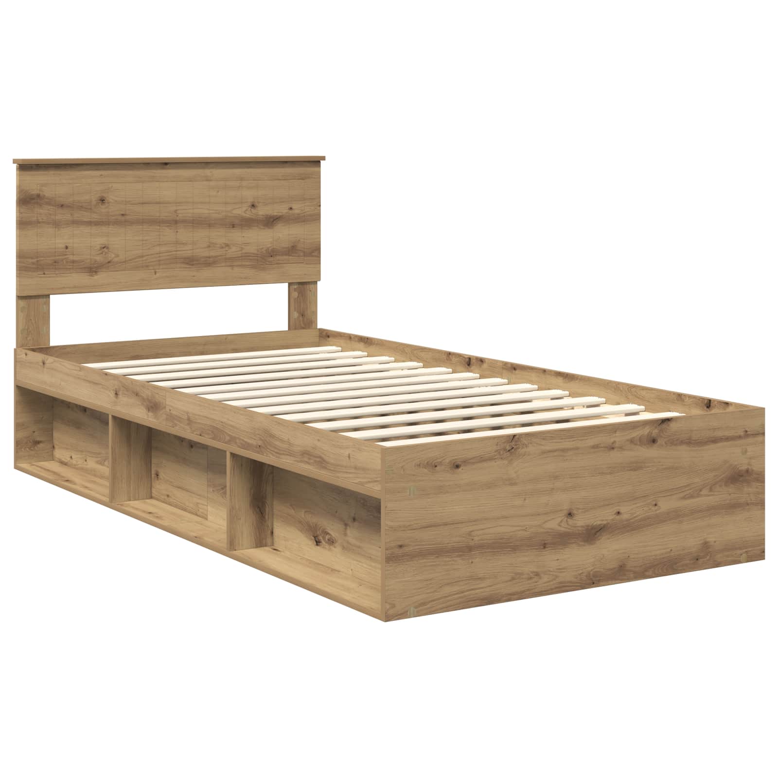 Cadre de lit Chêne artisan 100 x 200 cm Pin massif - XIOS