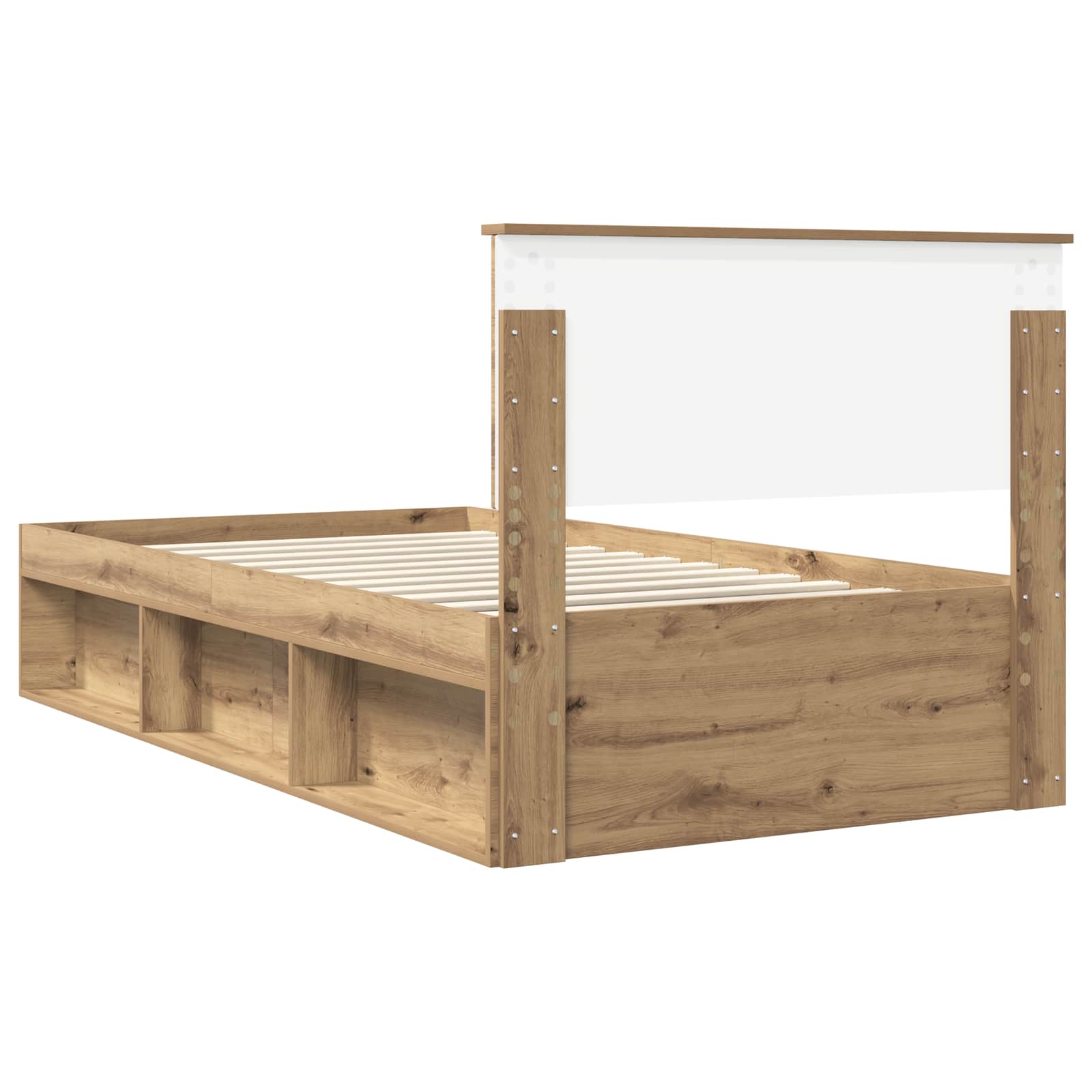 Cadre de lit Chêne artisan 100 x 200 cm Pin massif - XIOS