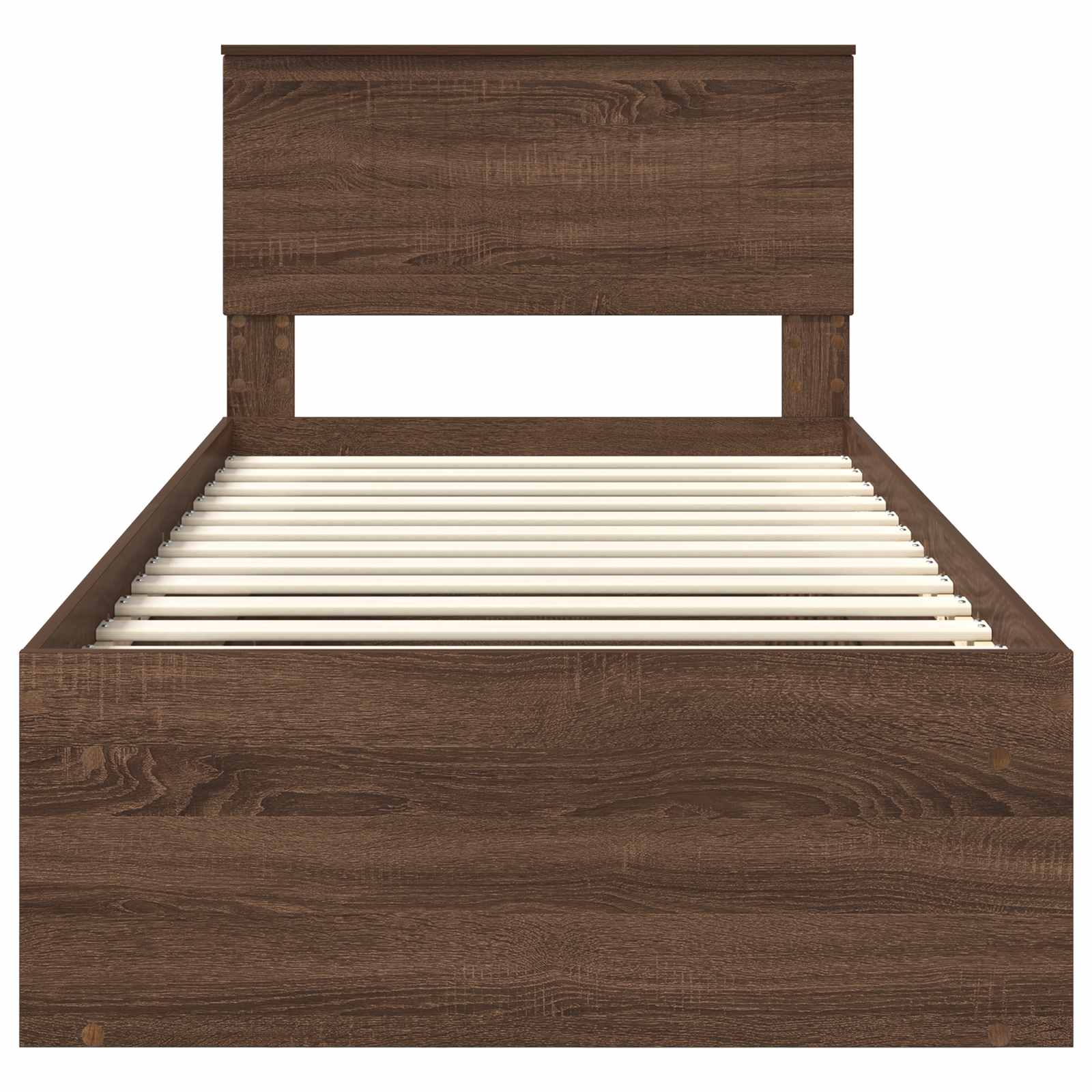 Cadre de lit avec tête de lit Chêne brun 90 x 190 cm Pin massif