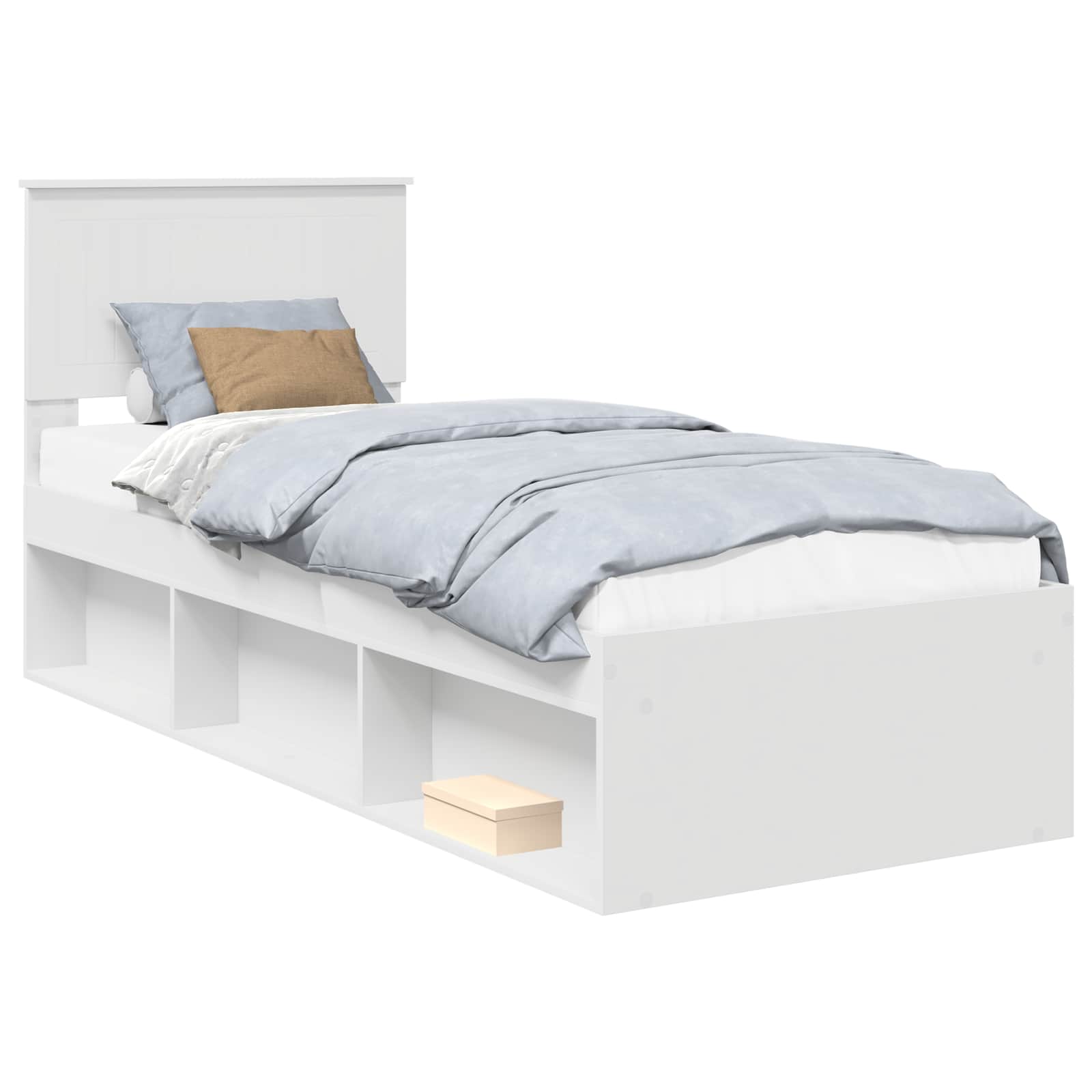 Cadre de lit avec tête de lit Blanc 75 x 190 cm Pin massif - XIOS