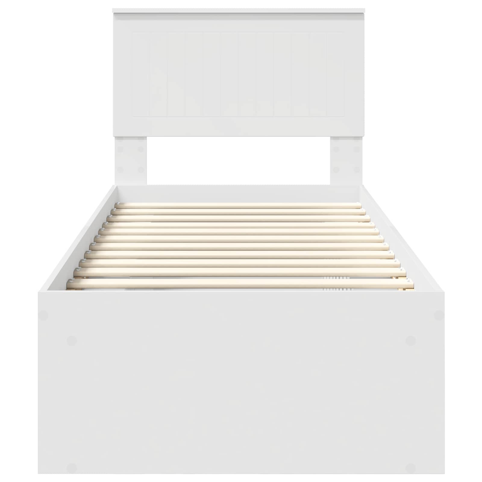 Cadre de lit avec tête de lit Blanc 75 x 190 cm Pin massif - XIOS