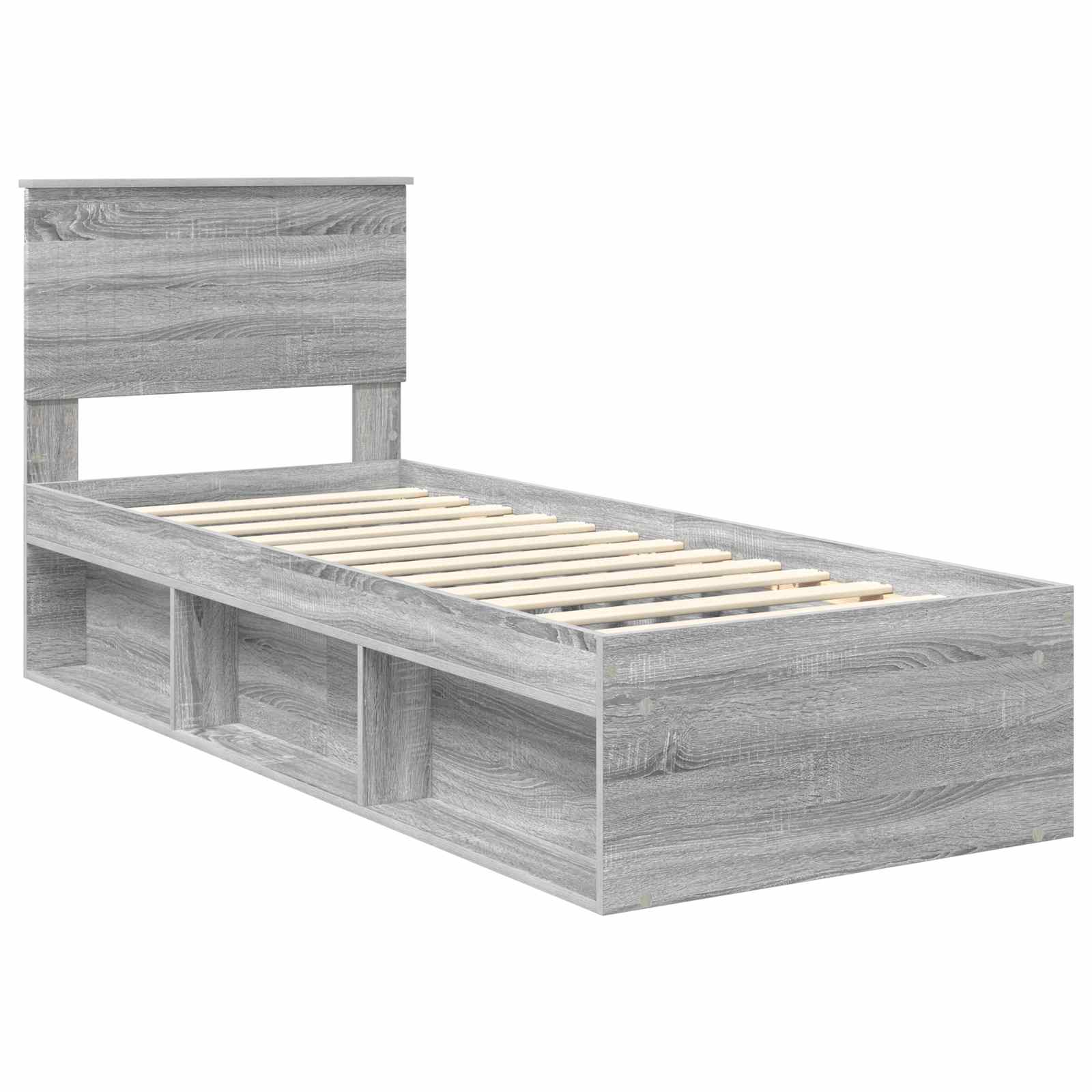 Cadre de lit Gris Sonoma 75 x 190 cm Pin massif