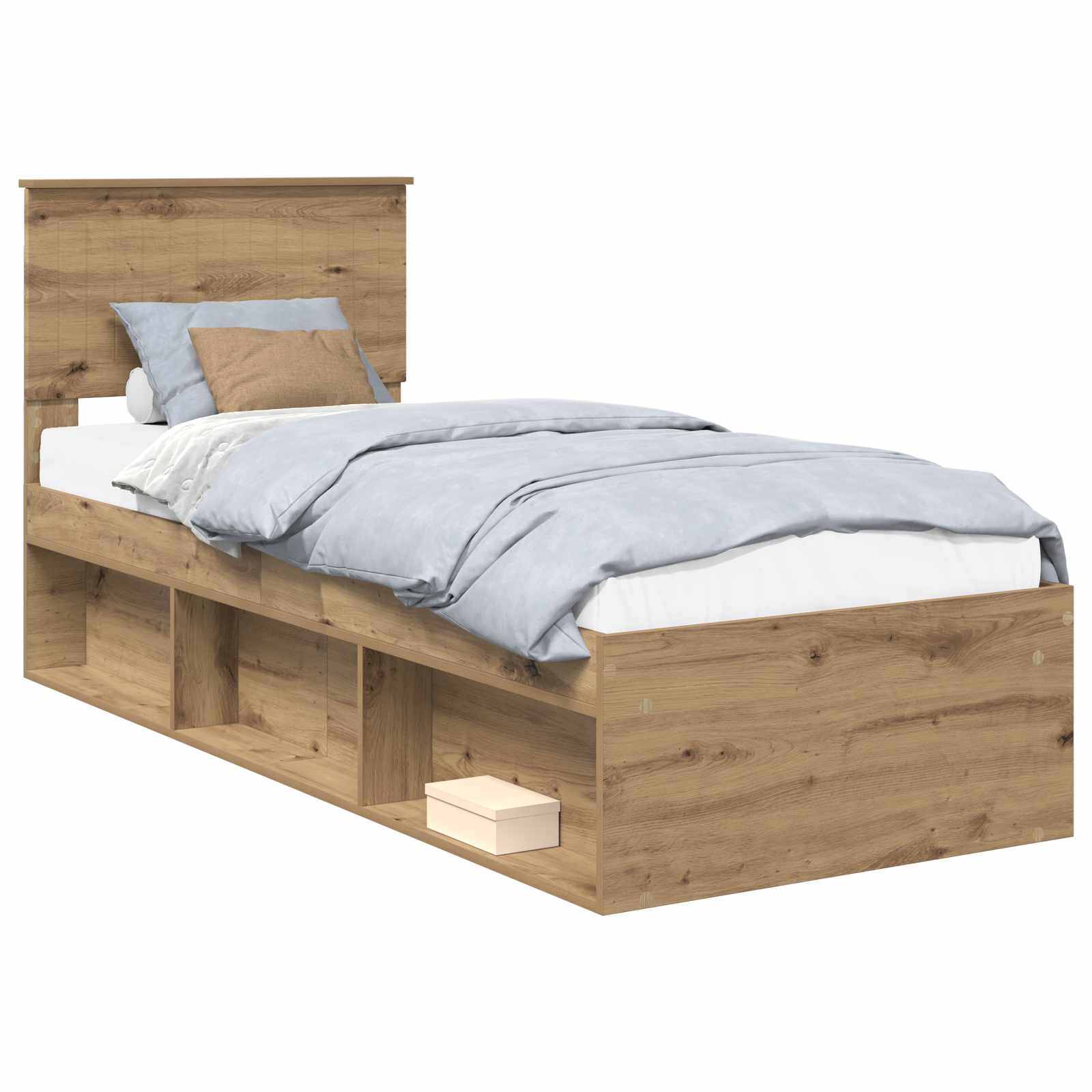 Cadre de lit Chêne artisan 75 x 190 cm Pin massif