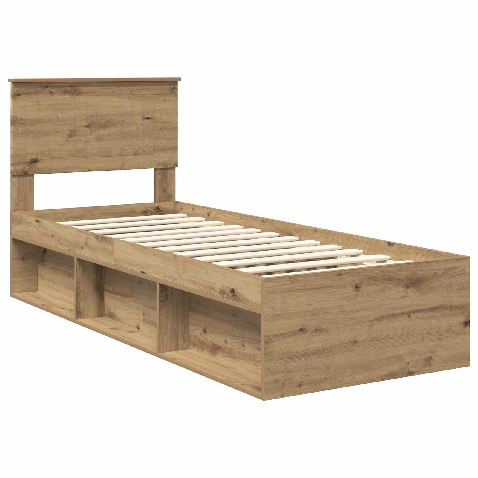 Cadre de lit Chêne artisan 75 x 190 cm Pin massif