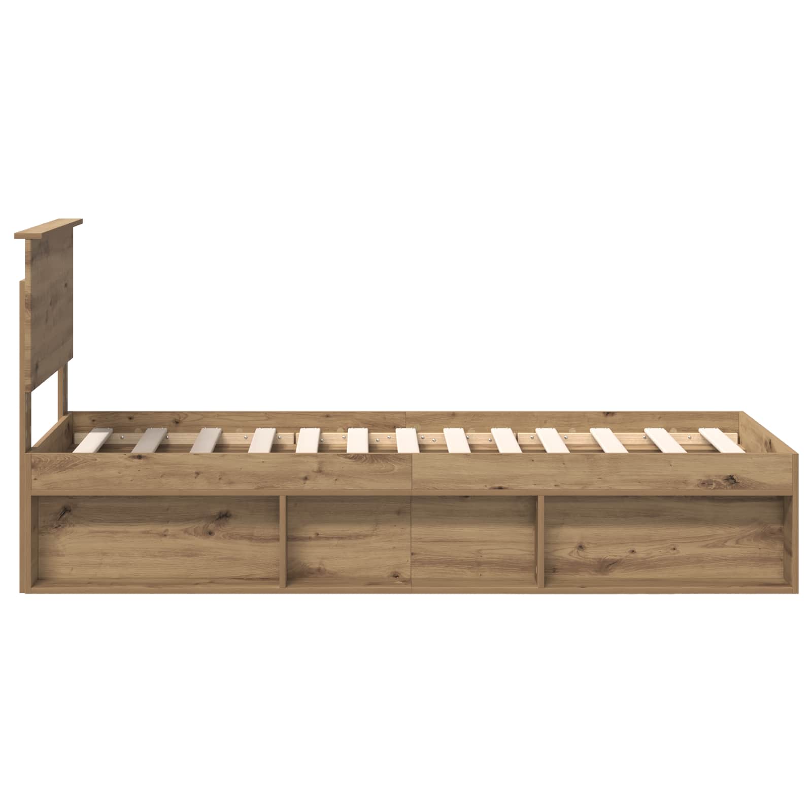 Cadre de lit Chêne artisan 75 x 190 cm Pin massif