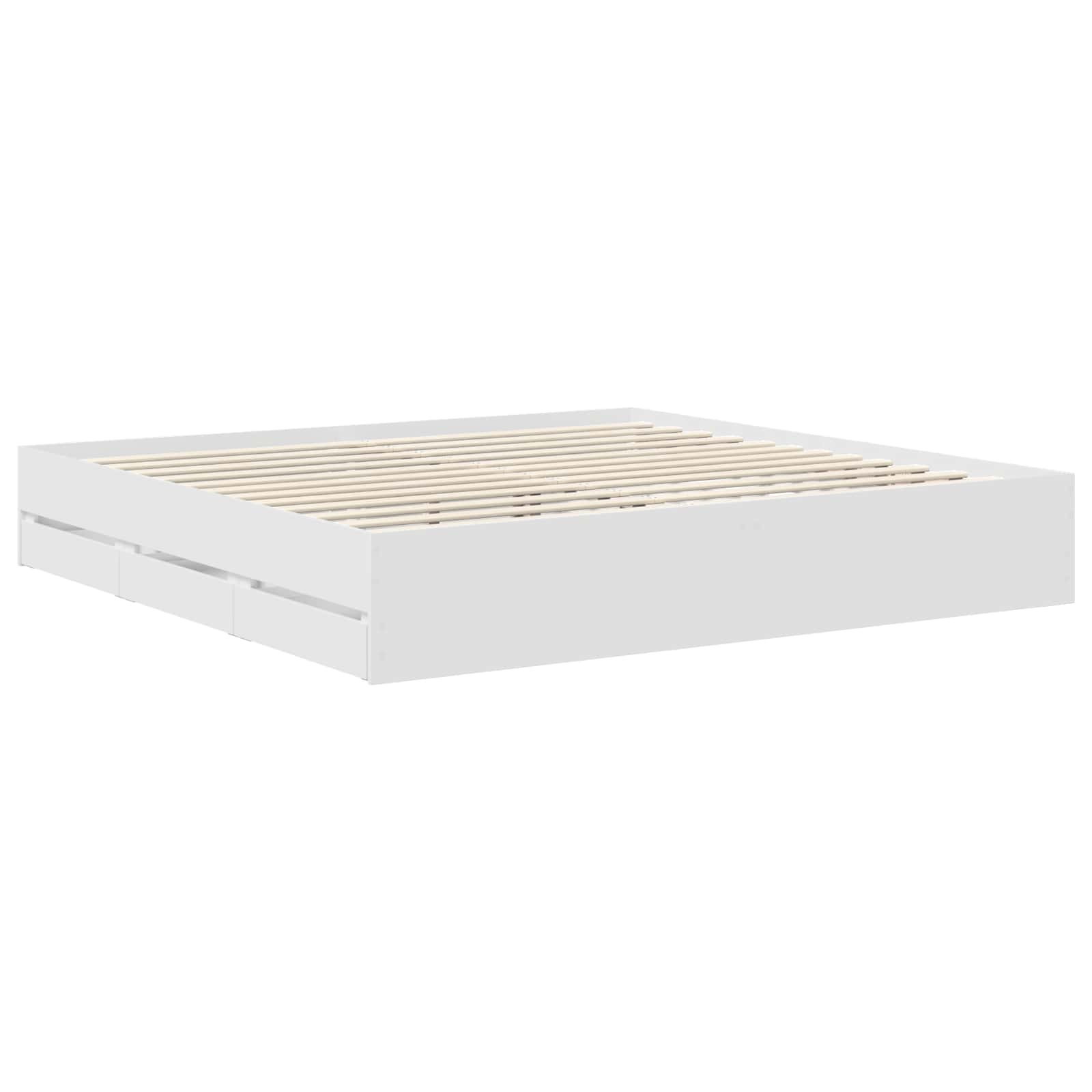 Cadre de lit avec tiroir Blanc 200 x 200 cm Bois Ingénierie - XIOS