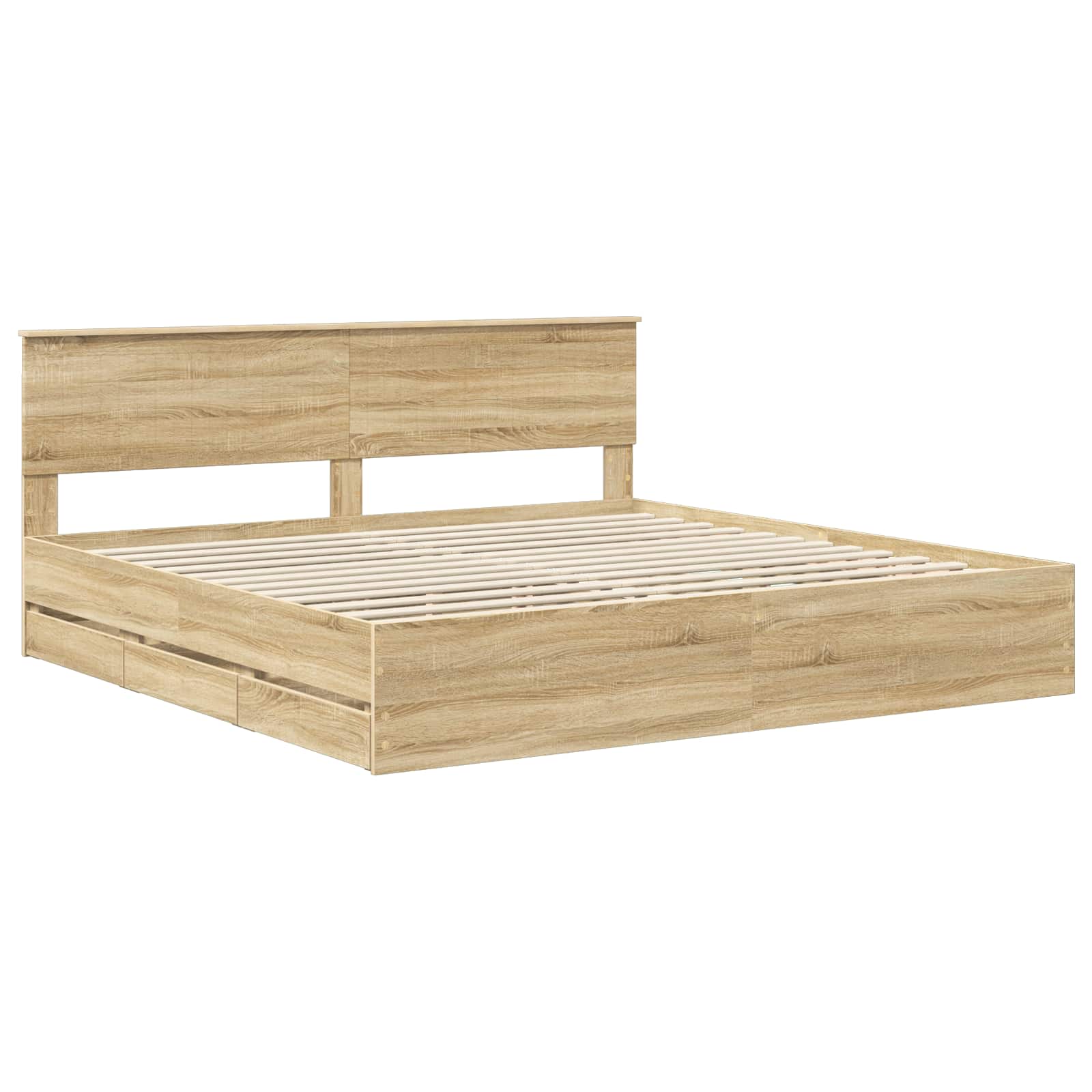 Cadre de lit Chêne Sonoma 200 x 200 cm Bois Ingénierie - XIOS