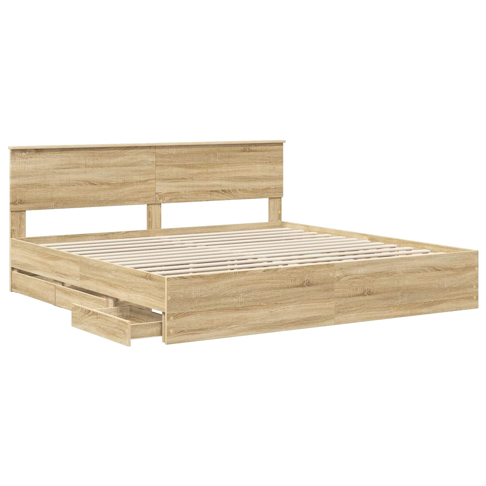 Cadre de lit Chêne Sonoma 200 x 200 cm Bois Ingénierie - XIOS