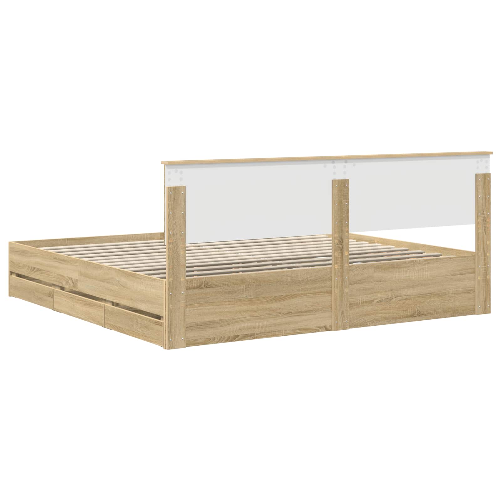 Cadre de lit Chêne Sonoma 200 x 200 cm Bois Ingénierie - XIOS