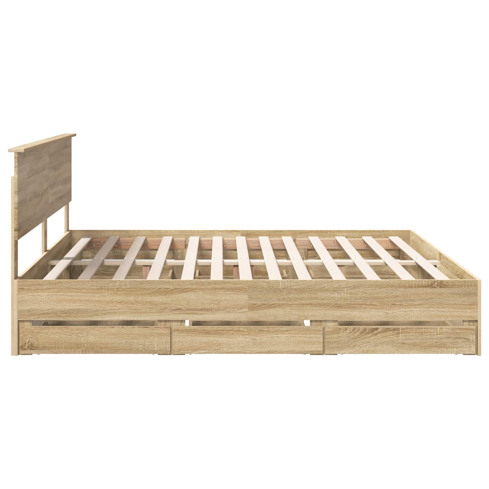 Cadre de lit Chêne Sonoma 200 x 200 cm Bois Ingénierie - XIOS