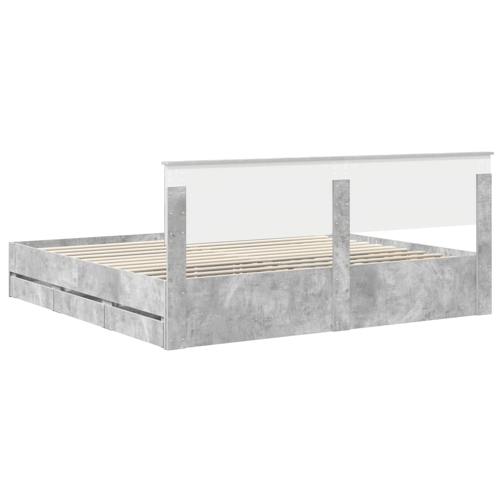 Cadre de lit Gris béton 200 x 200 cm Bois Ingénierie - XIOS