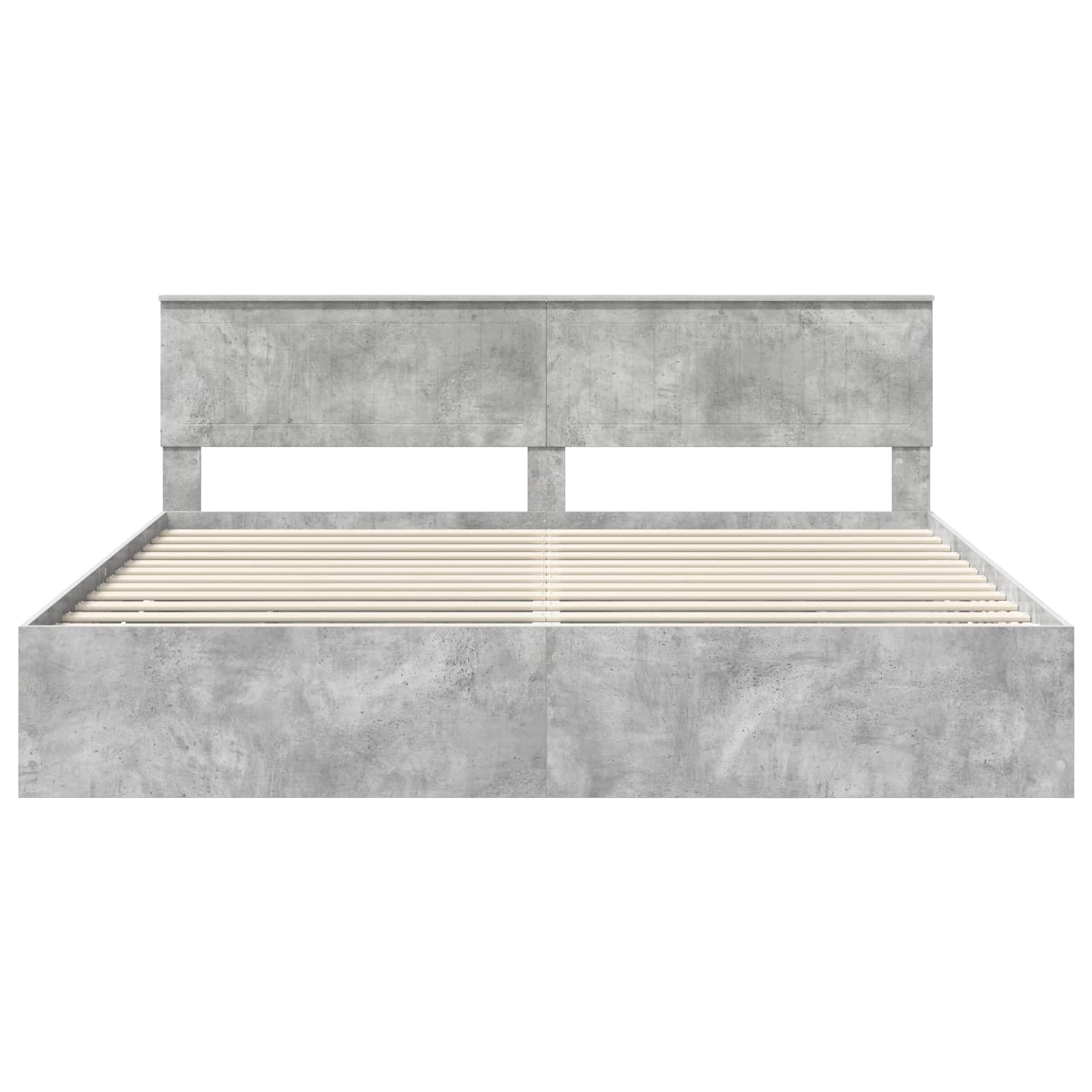 Cadre de lit Gris béton 200 x 200 cm Bois Ingénierie - XIOS