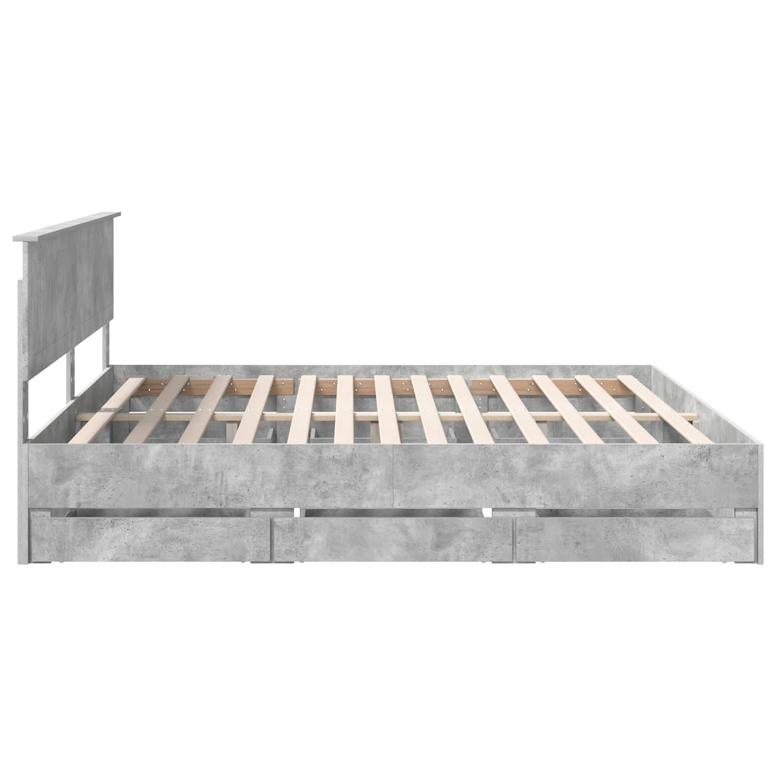 Cadre de lit Gris béton 200 x 200 cm Bois Ingénierie - XIOS