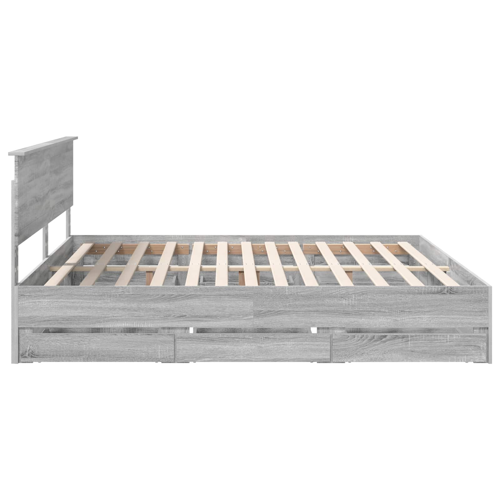 Cadre de lit Gris Sonoma 200 x 200 cm Bois Ingénierie - XIOS
