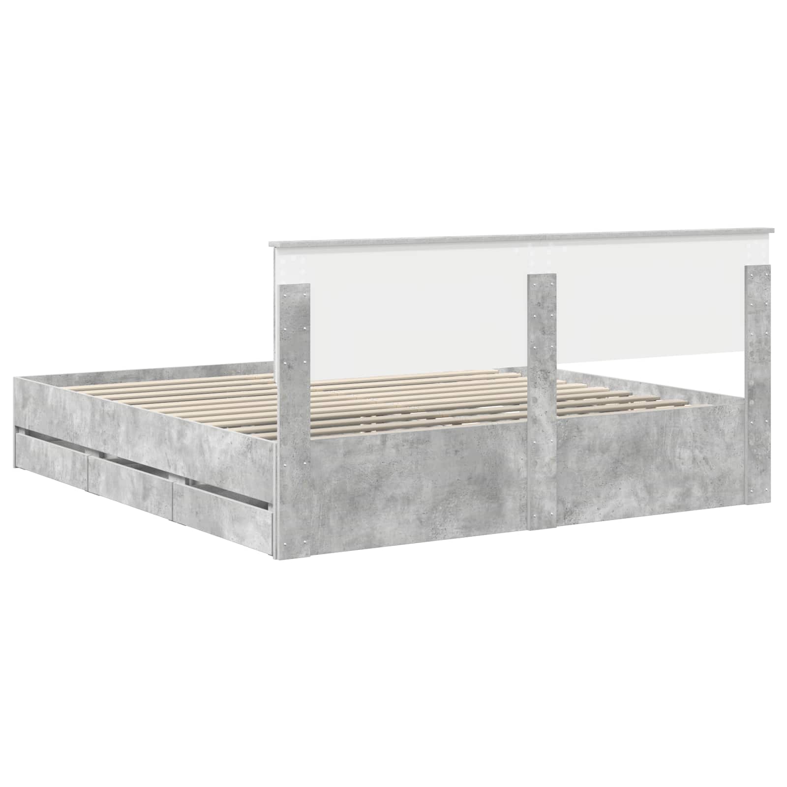 Cadre de lit Gris béton 180 x 200 cm Bois Ingénierie - XIOS