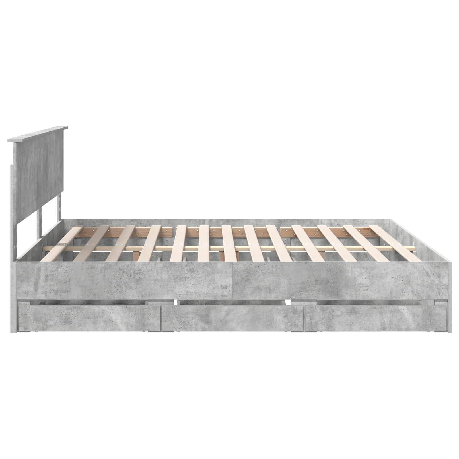Cadre de lit Gris béton 180 x 200 cm Bois Ingénierie - XIOS