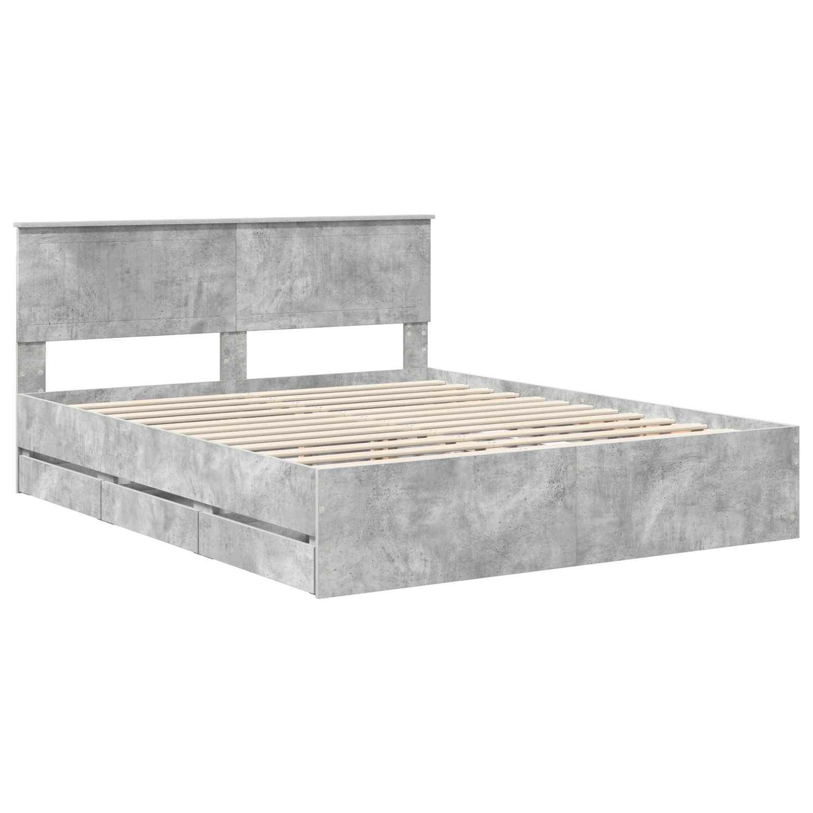 Cadre de lit Gris béton 160 x 200 cm Bois Ingénierie - XIOS