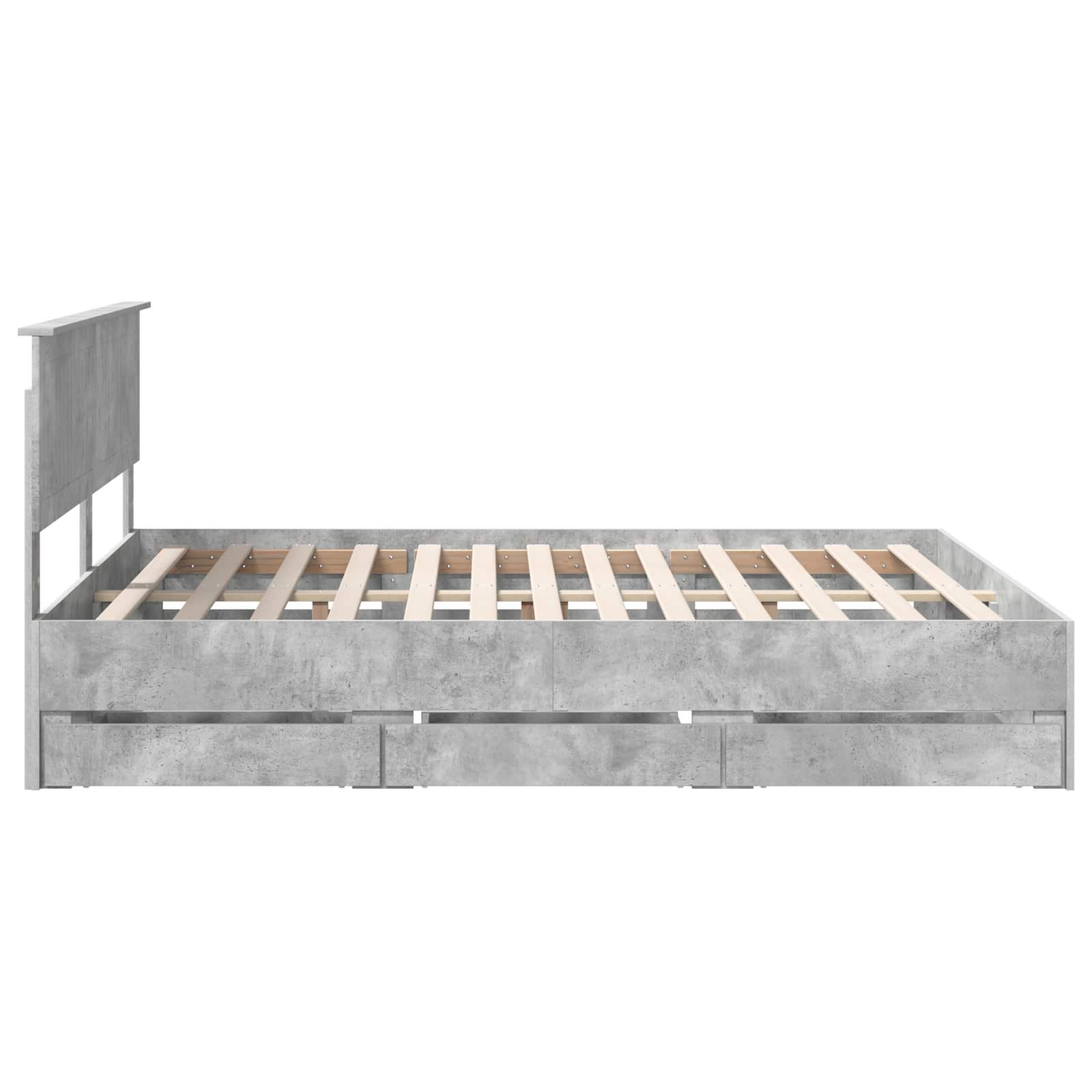 Cadre de lit Gris béton 160 x 200 cm Bois Ingénierie - XIOS