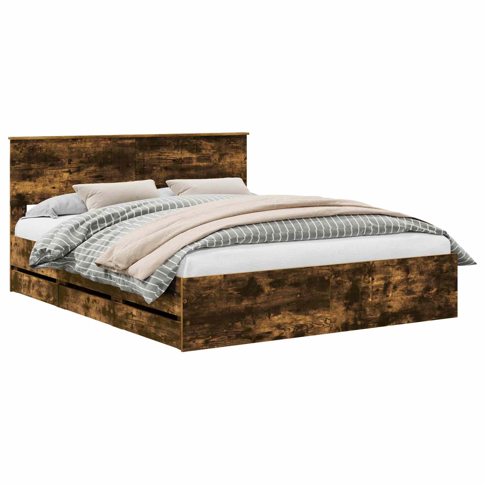 Cadre de lit Chêne fumé 160 x 200 cm Bois Ingénierie - XIOS