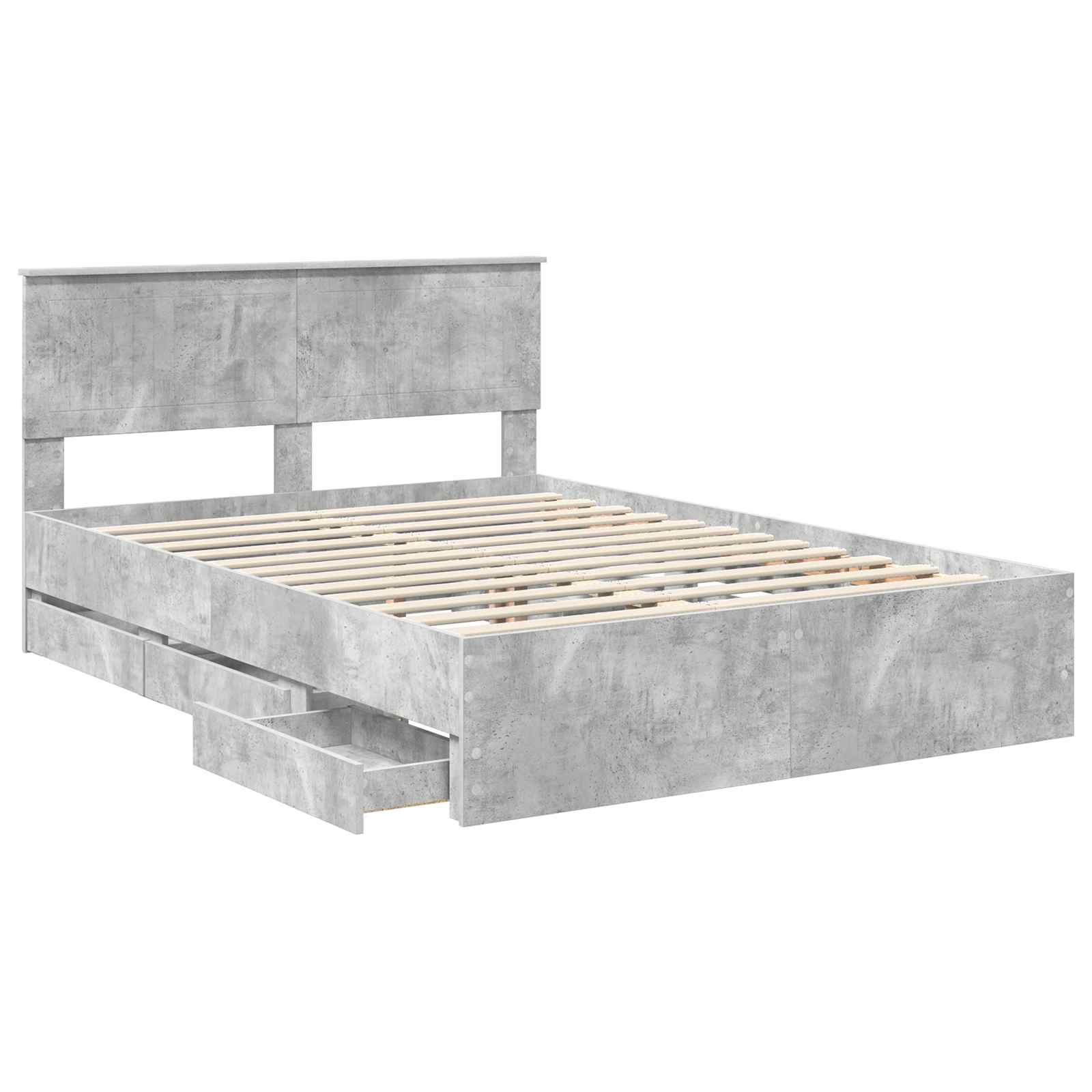 Cadre de lit Gris béton 140 x 200 cm Bois Ingénierie - XIOS