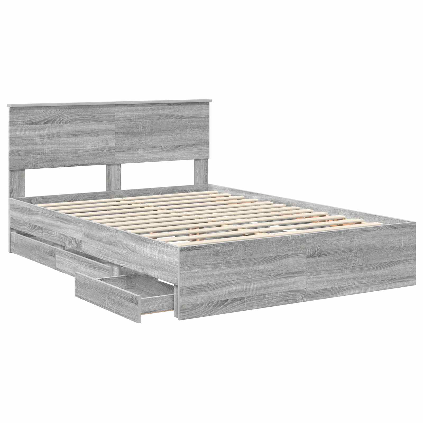 Cadre de lit Gris Sonoma 140 x 190 cm Bois Ingénierie - XIOS