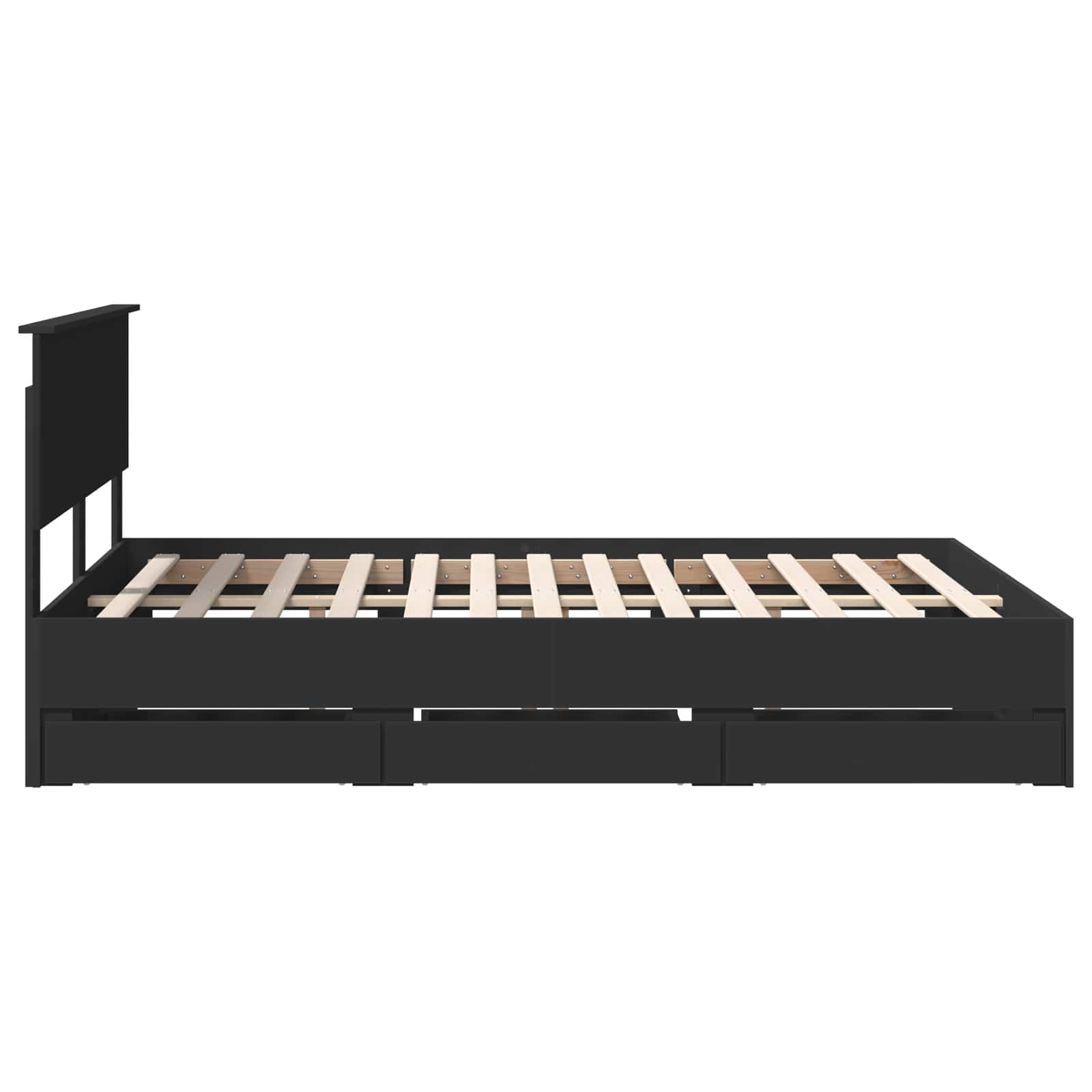Cadre de lit avec tiroir Noir 140 x 190 cm Bois Ingénierie - XIOS