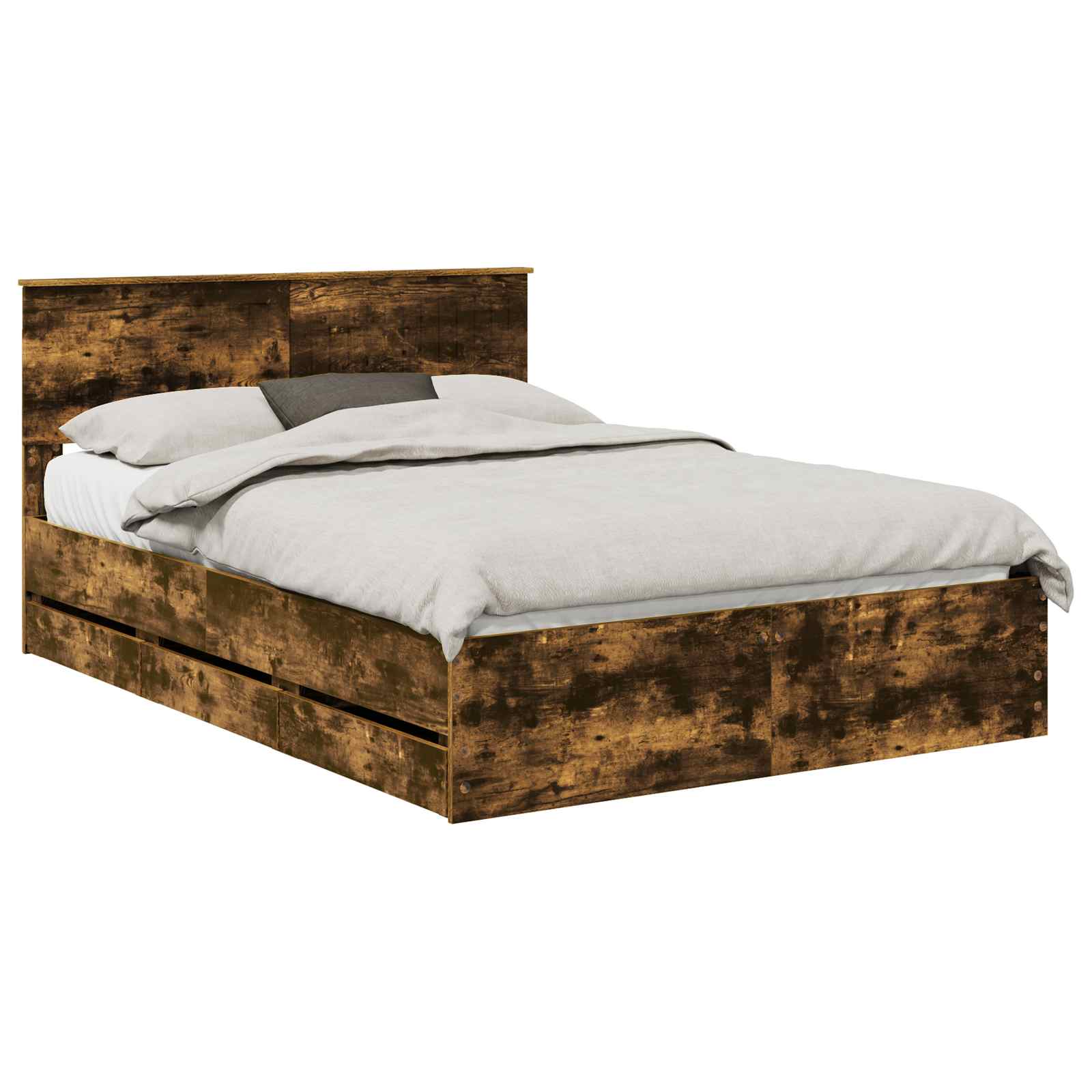 Cadre de lit Chêne fumé 135 x 190 cm Bois Ingénierie - XIOS