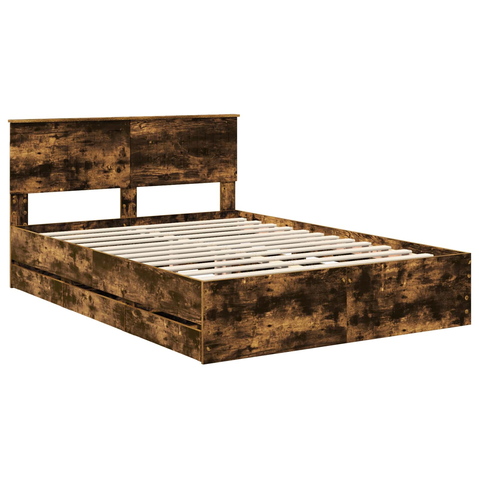Cadre de lit Chêne fumé 135 x 190 cm Bois Ingénierie - XIOS