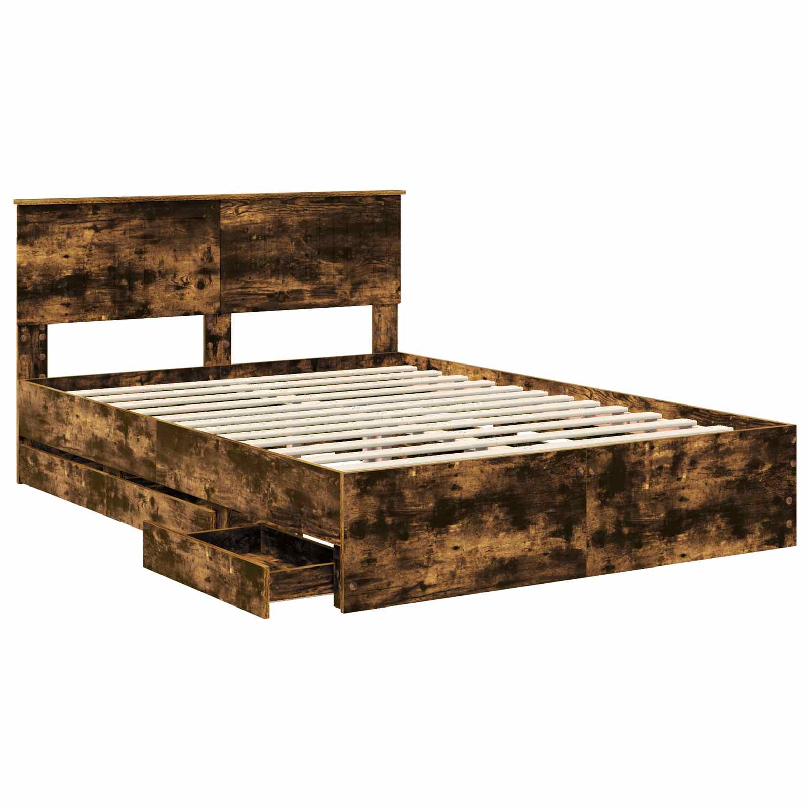 Cadre de lit Chêne fumé 135 x 190 cm Bois Ingénierie - XIOS