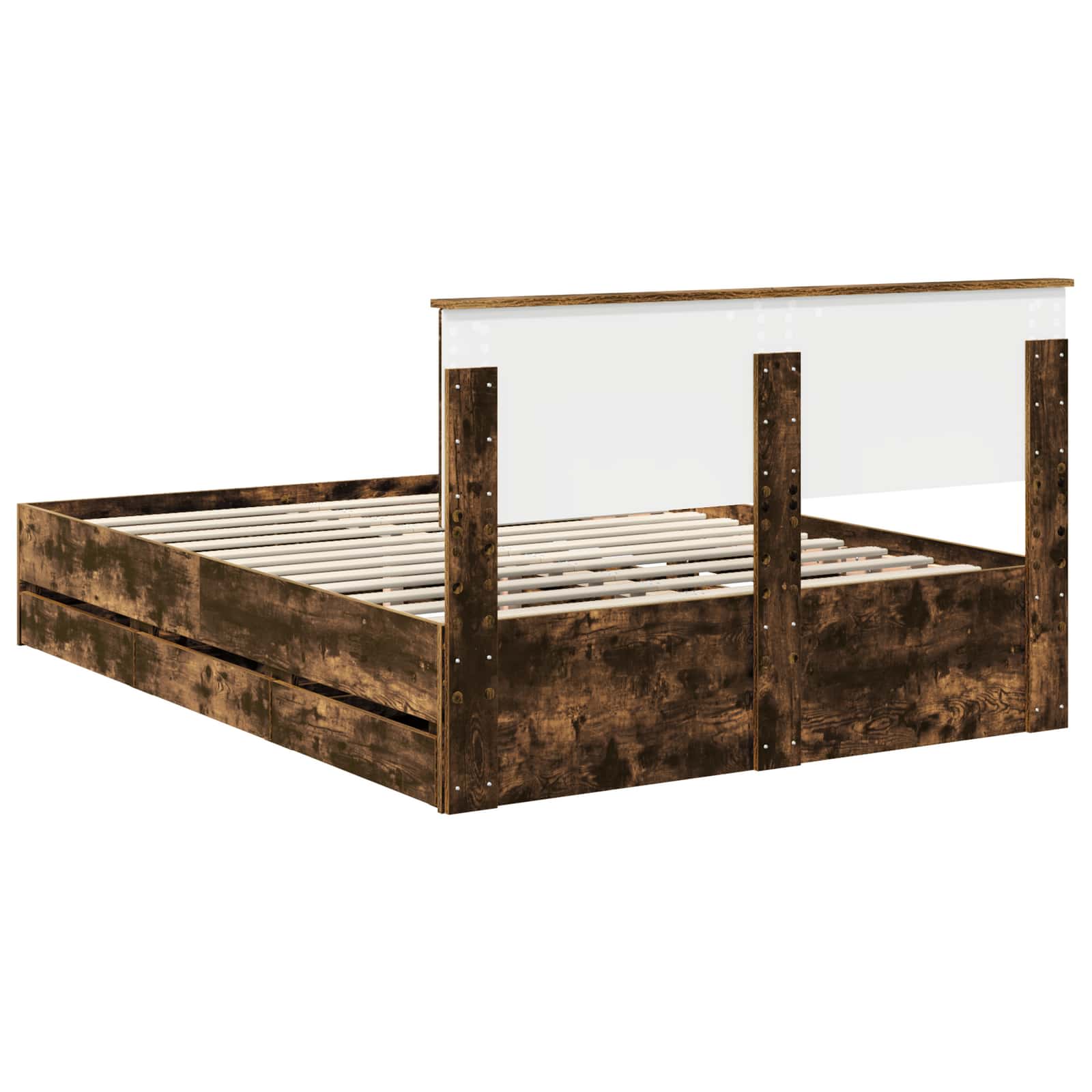 Cadre de lit Chêne fumé 135 x 190 cm Bois Ingénierie - XIOS