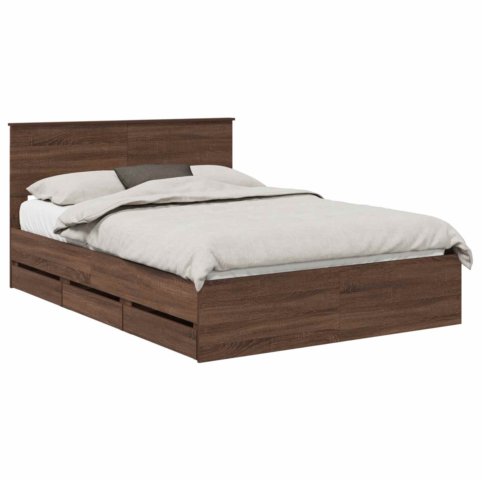Cadre de lit Chêne brun 135 x 190 cm Bois Ingénierie - XIOS
