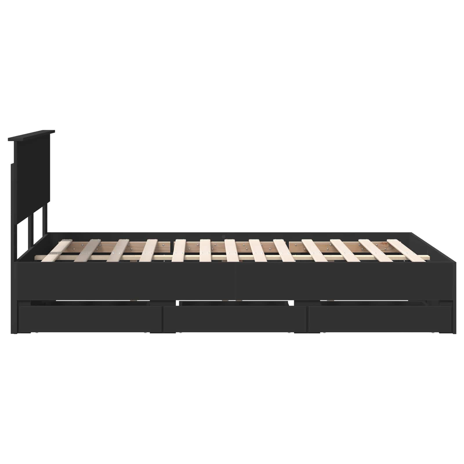 Cadre de lit avec tiroir Noir 120 x 190 cm Bois Ingénierie - XIOS