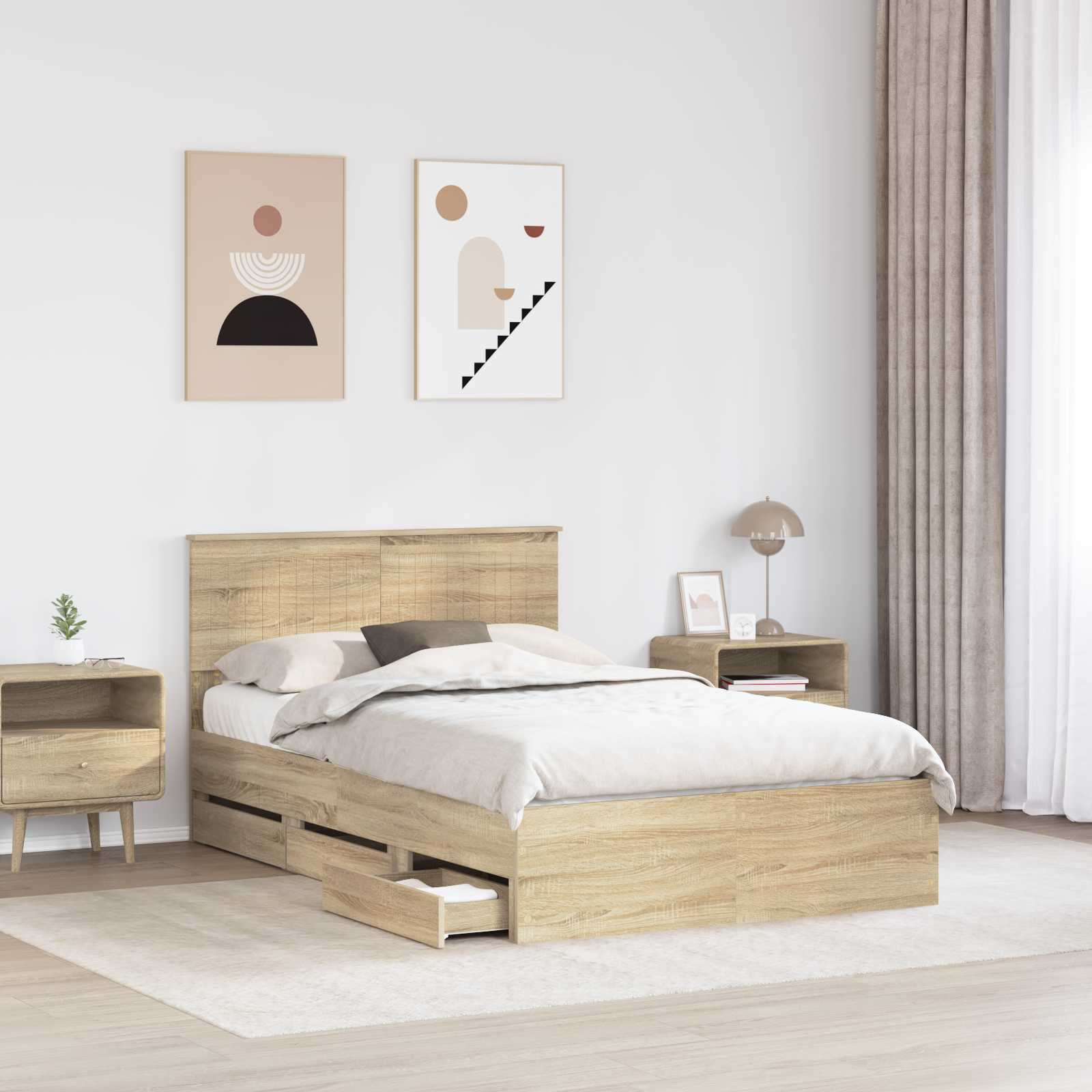 Cadre de lit Chêne Sonoma 120 x 190 cm Bois Ingénierie - XIOS