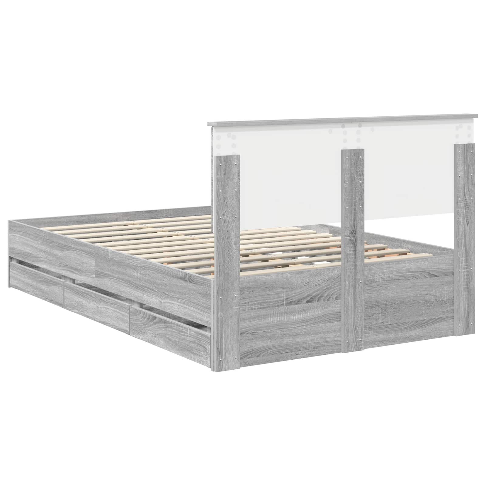 Cadre de lit Gris Sonoma 120 x 190 cm Bois Ingénierie - XIOS