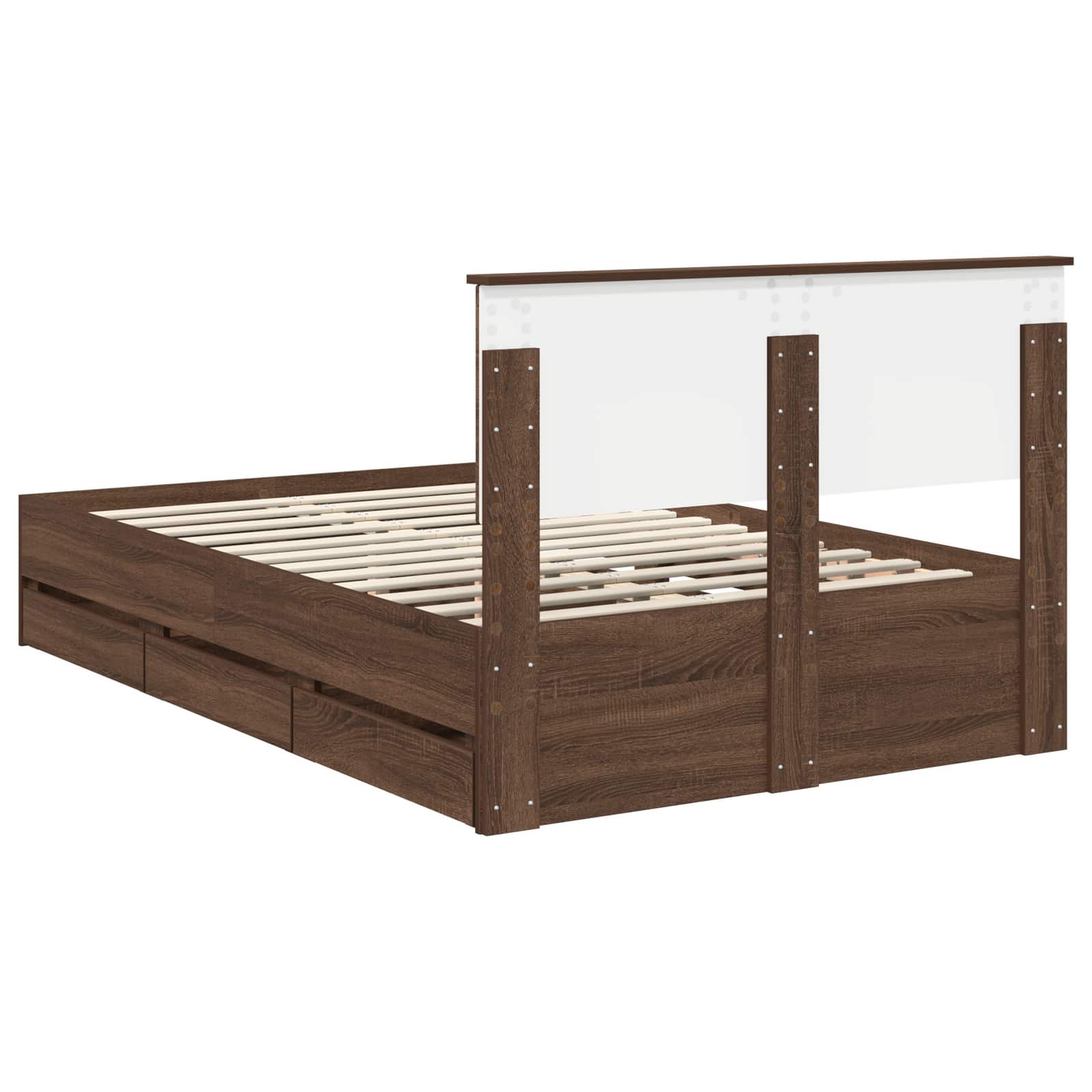Cadre de lit Chêne brun 120 x 190 cm Bois Ingénierie - XIOS
