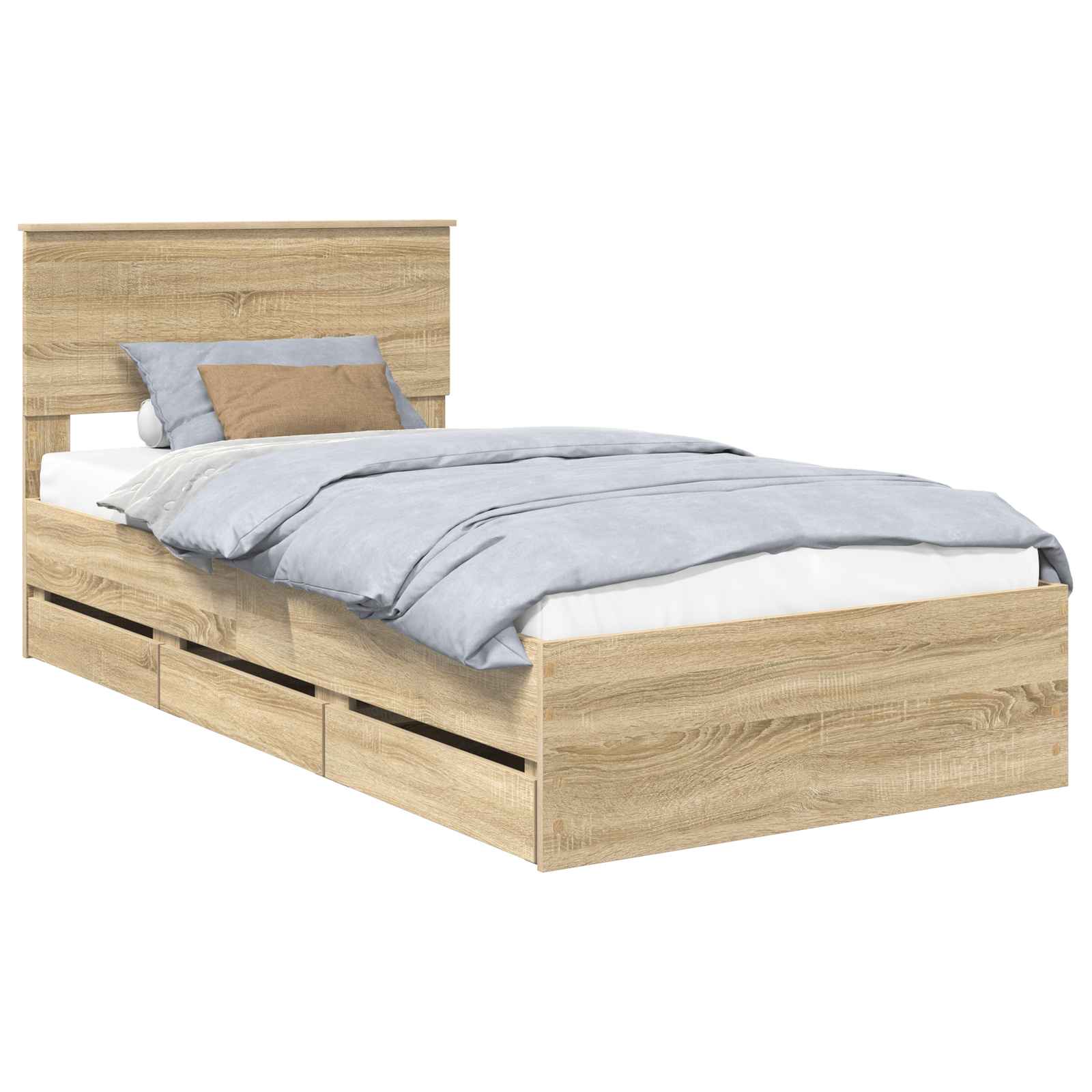 Cadre de lit Chêne Sonoma 100 x 200 cm Bois Ingénierie - XIOS