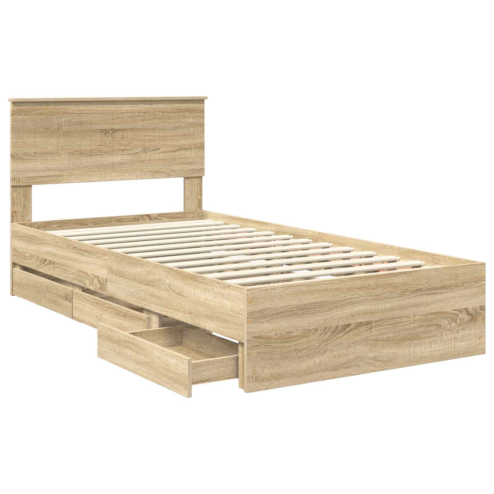 Cadre de lit Chêne Sonoma 100 x 200 cm Bois Ingénierie - XIOS