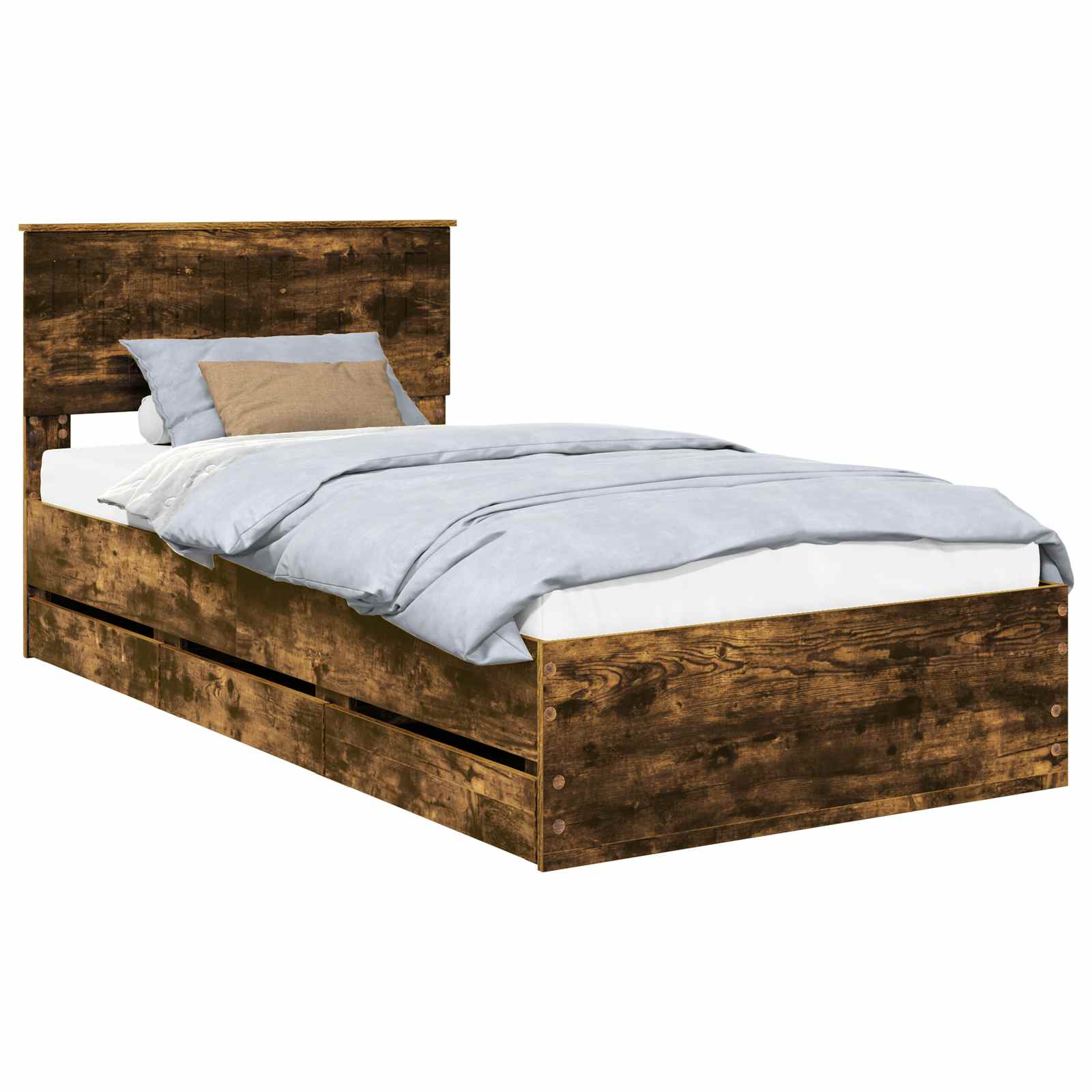 Cadre de lit Chêne fumé 100 x 200 cm Bois Ingénierie - XIOS