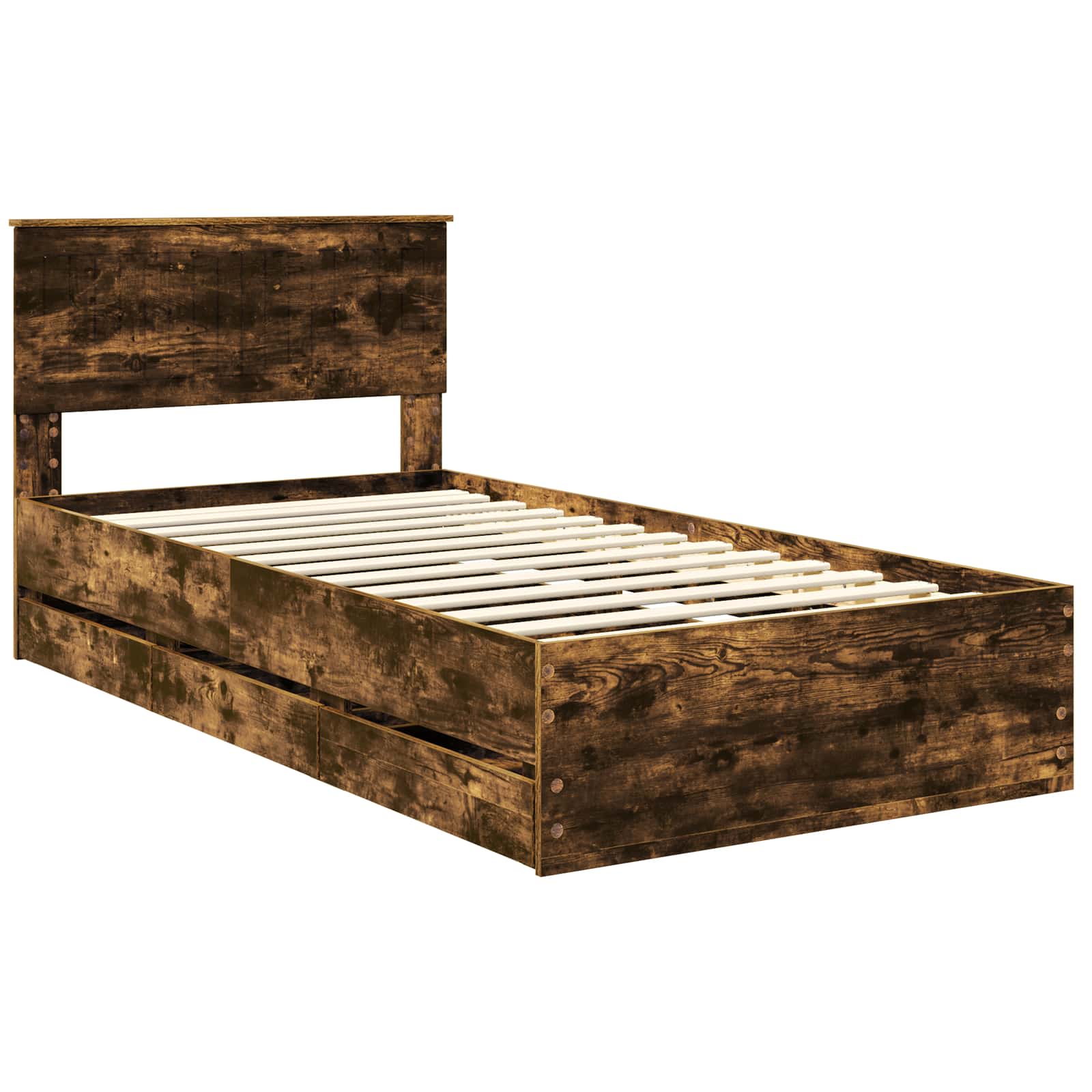 Cadre de lit Chêne fumé 100 x 200 cm Bois Ingénierie - XIOS